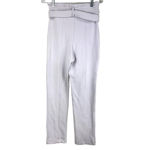 Jonathan Simkhai NWT Stevie Paperbag Sweatpants Purple Size S Belted 100% Cotton - Picture 3 of 10
